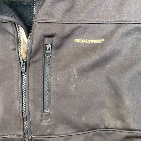 Realtree Mens Softshell Jacket 2XL (50-52) Black Camo Full Zip Hunting Outdoors - Picture 6 of 9